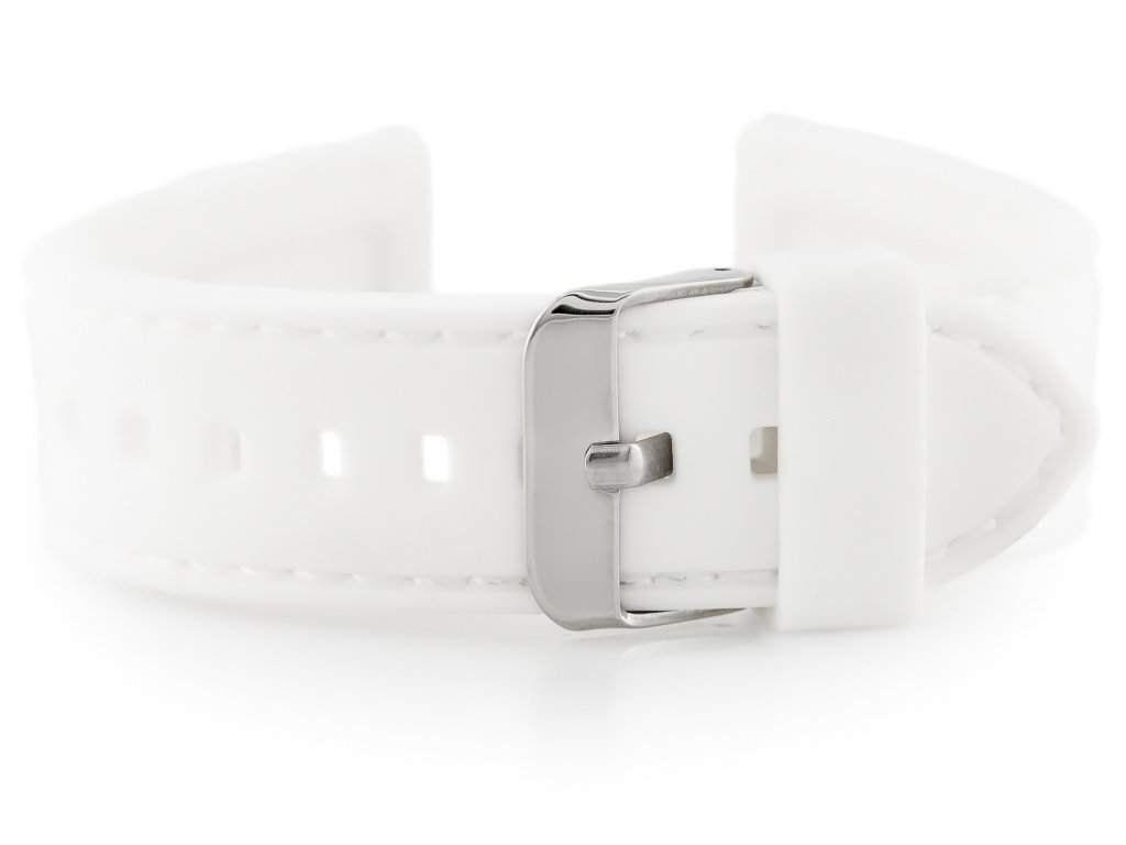 U20 rubber watch strap - white 22mm