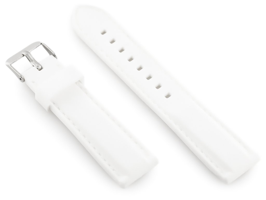 U20 rubber watch strap - white 22mm