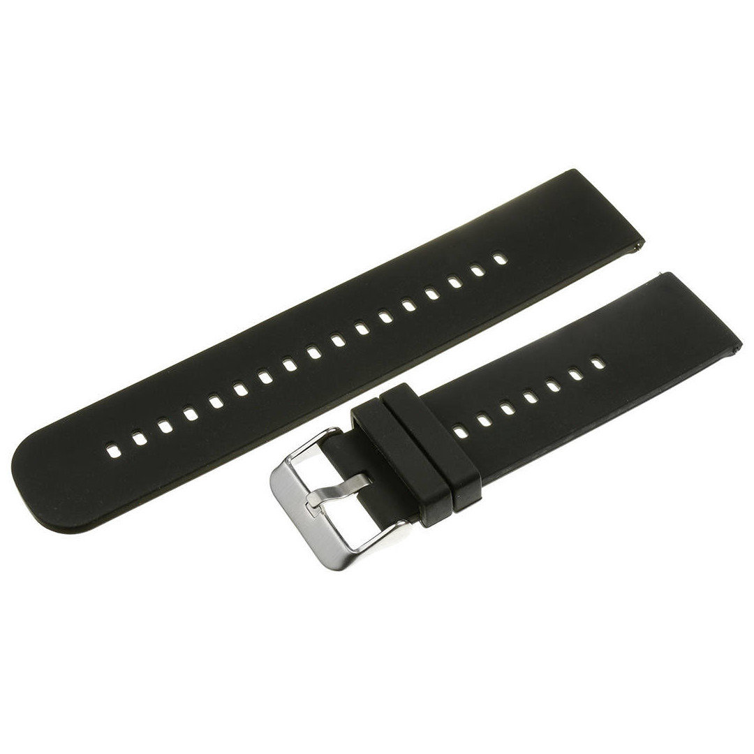 U27 rubber watch strap - black/silver - 18mm