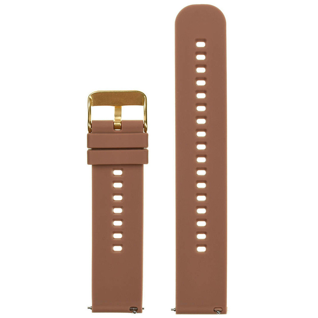 U27 rubber watch strap - brown/gold - 20mm