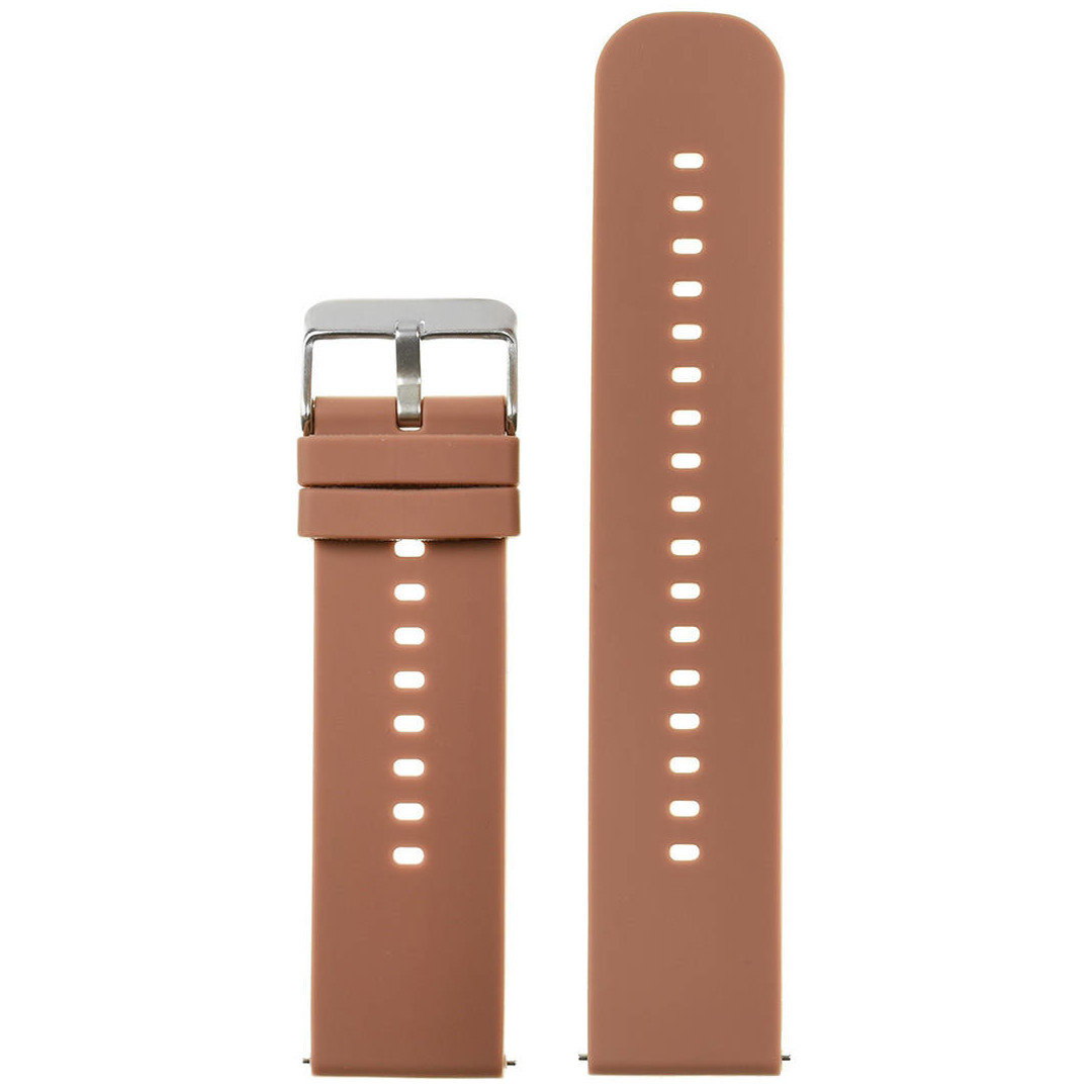 U27 rubber watch strap - brown/silver - 18mm