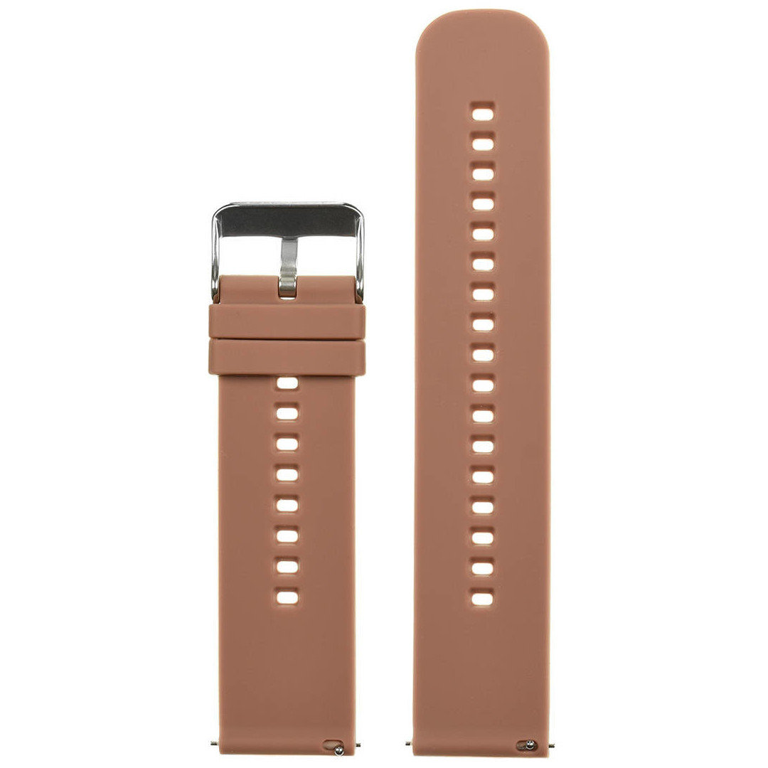 U27 rubber watch strap - brown/silver - 18mm