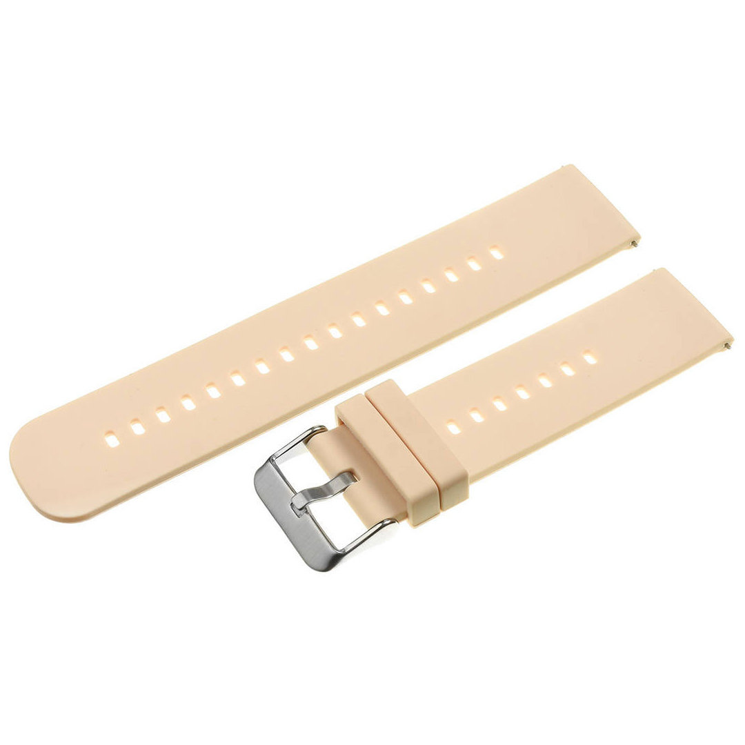 U27 rubber watch strap - cream/silver - 18mm