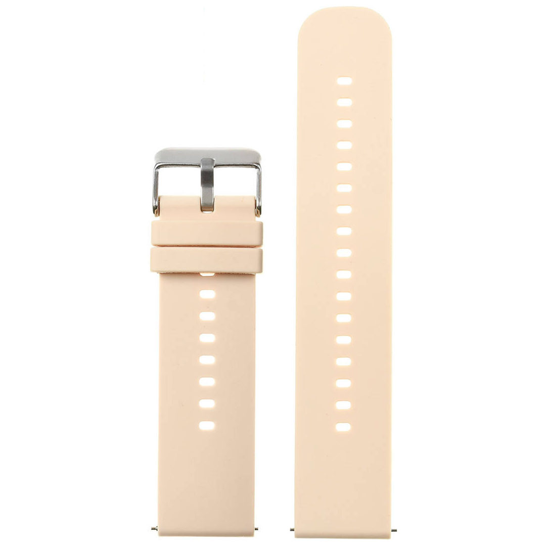 U27 rubber watch strap - cream/silver - 22mm