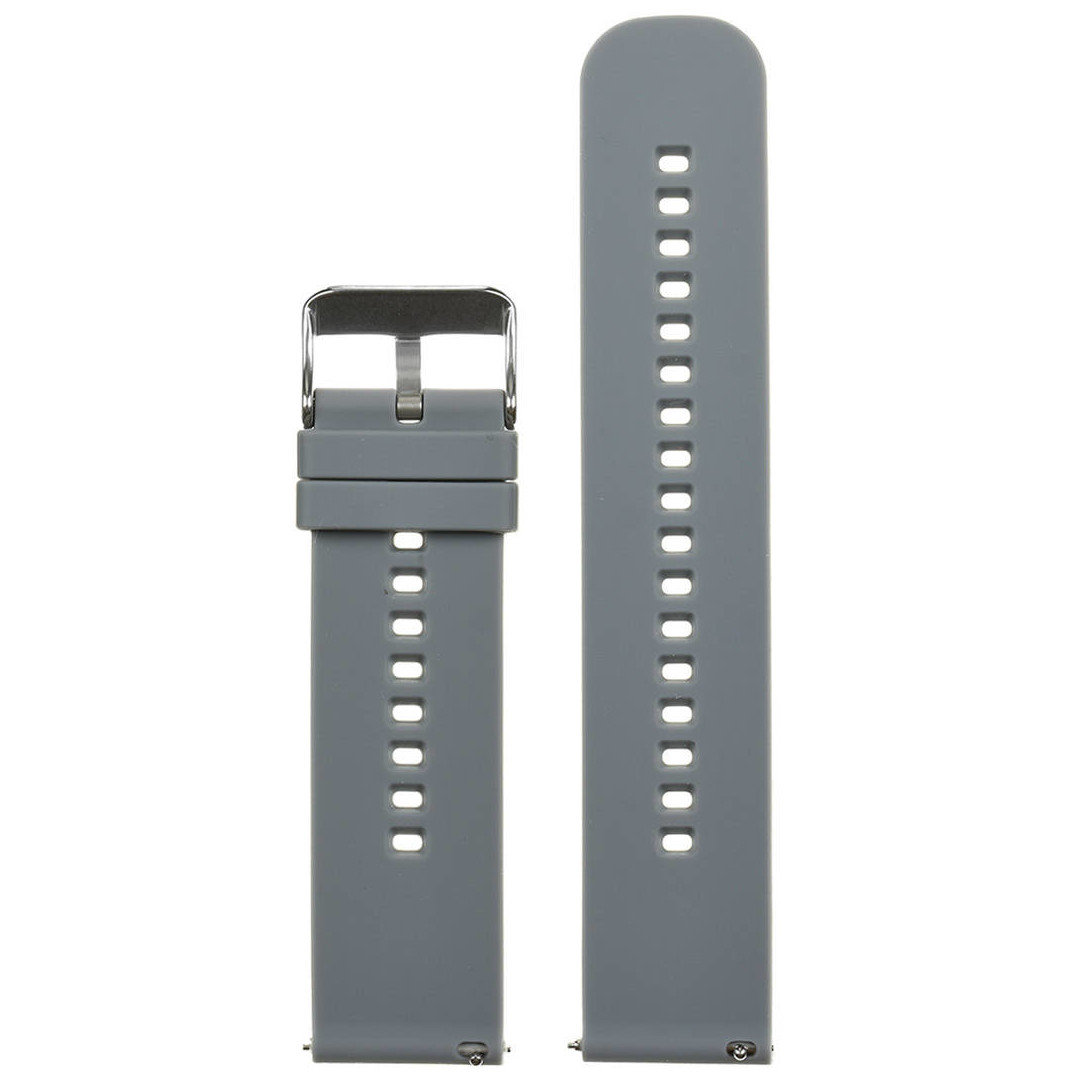 U27 rubber watch strap - dark gray/silver - 18mm