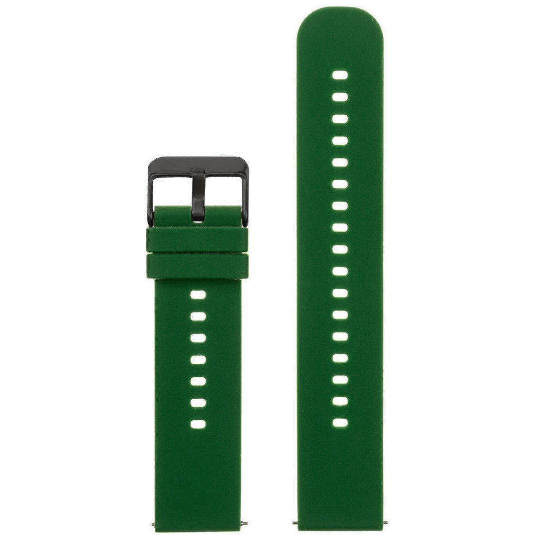 U27 rubber watch strap - dark green/black - 18mm