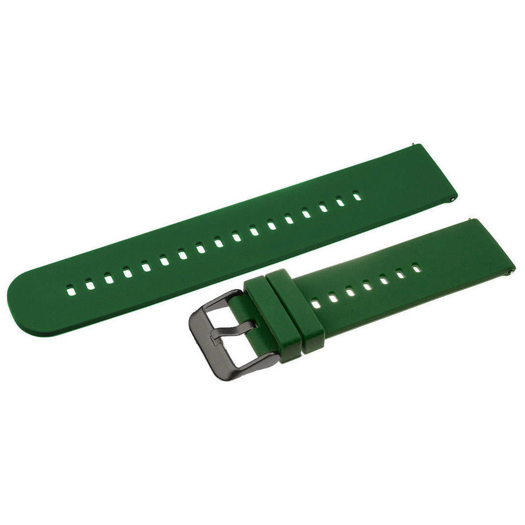 U27 rubber watch strap - dark green/black - 20mm