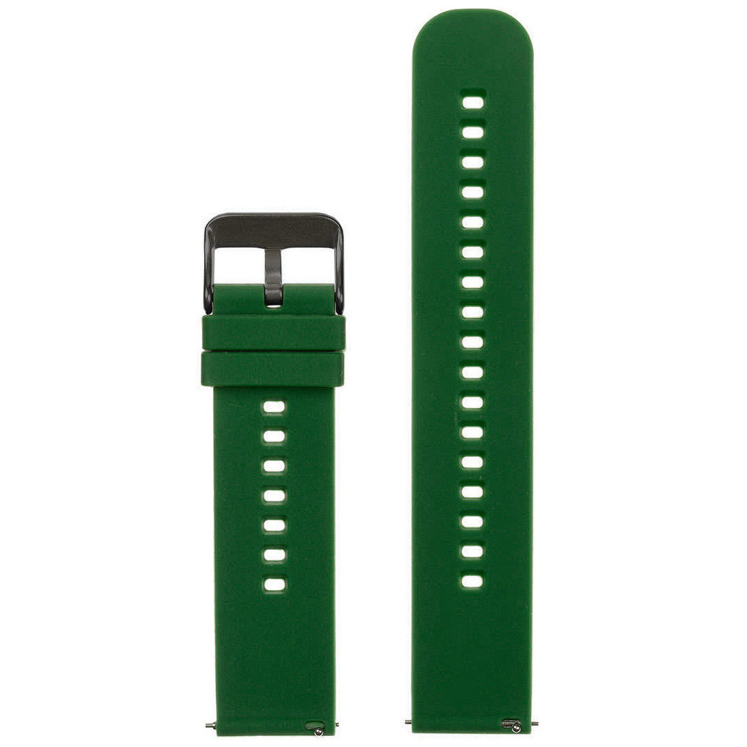 U27 rubber watch strap - dark green/black - 22mm