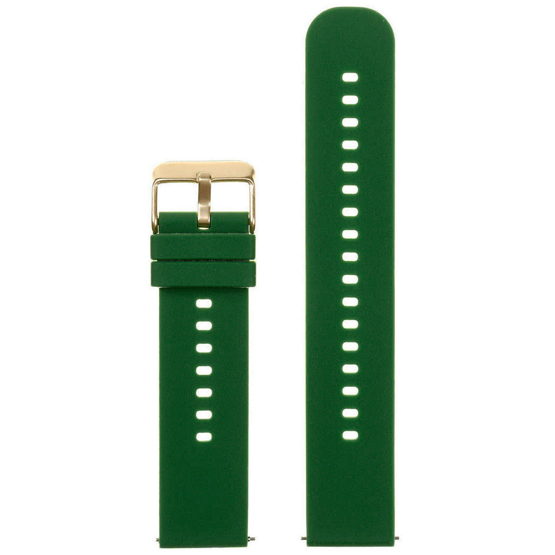 U27 rubber watch strap - dark green/gold - 18mm