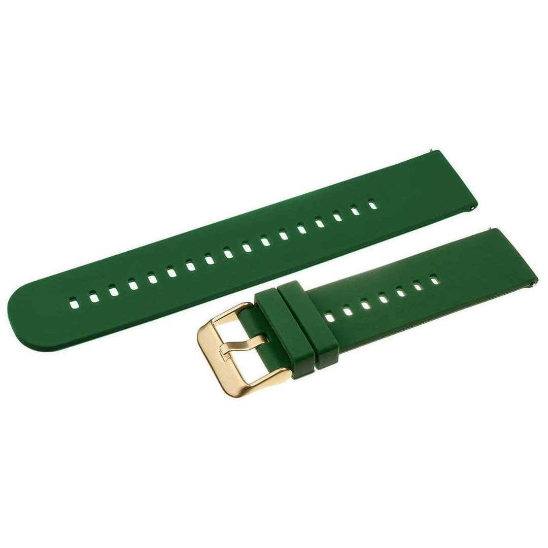 U27 rubber watch strap - dark green/gold - 18mm