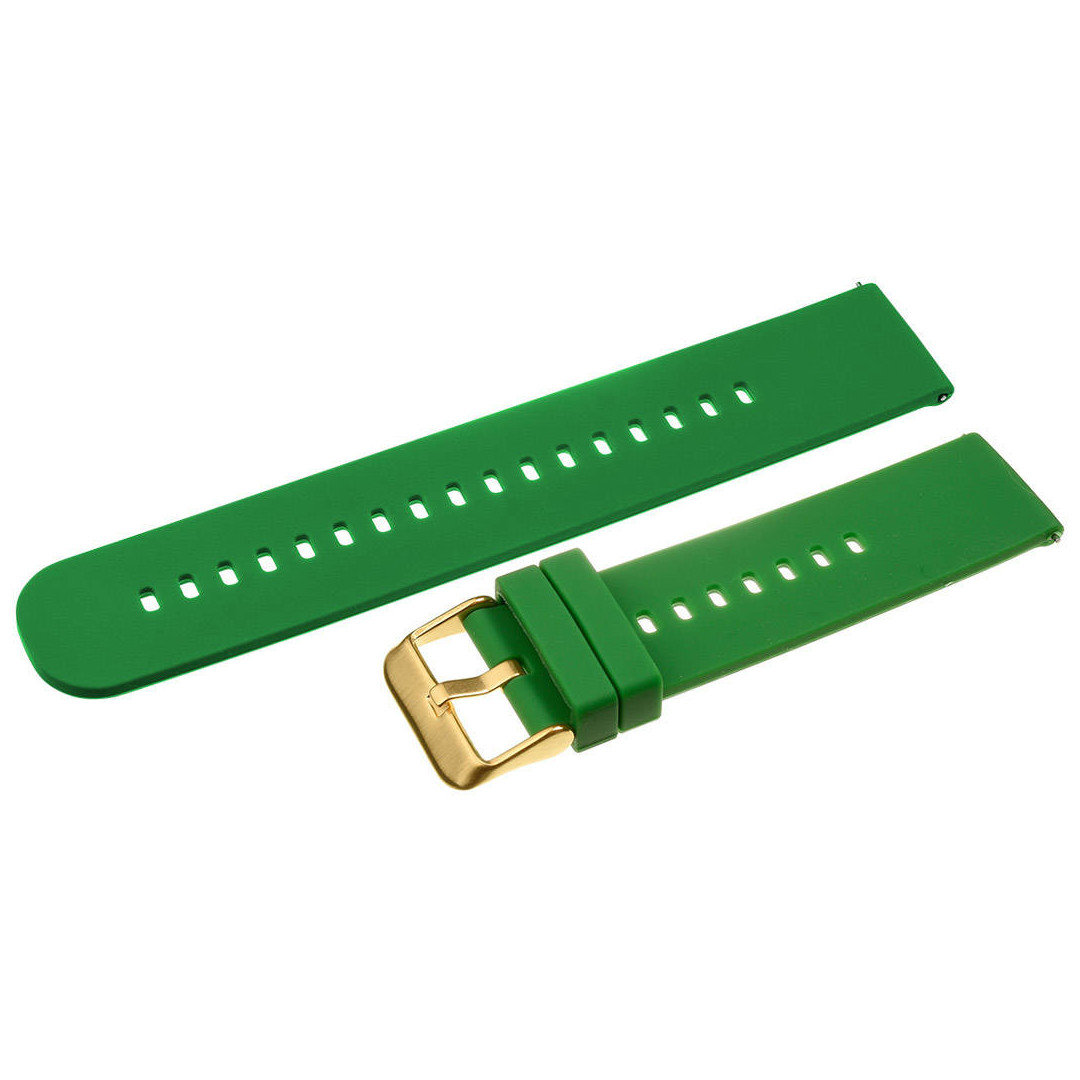 U27 rubber watch strap - green/gold - 20mm