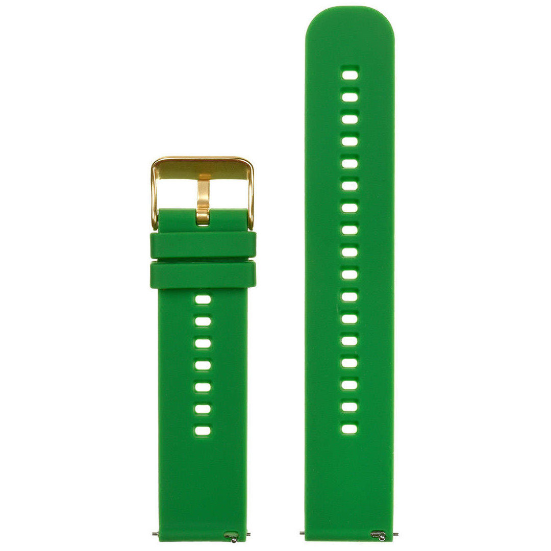 U27 rubber watch strap - green/gold - 22mm