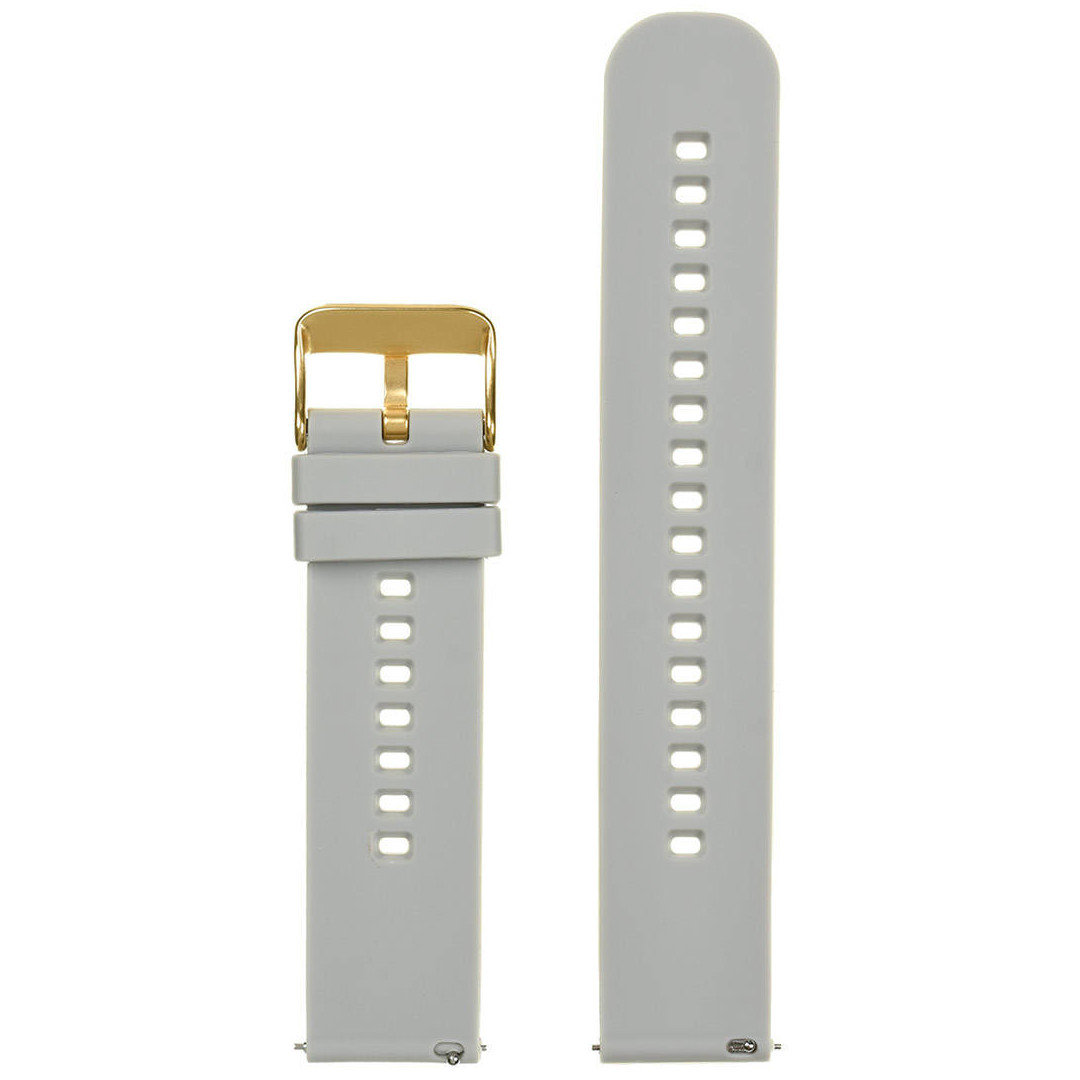 U27 rubber watch strap - light gray/gold - 20mm