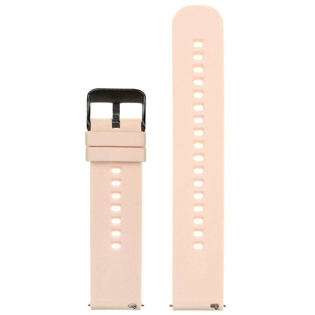 U27 rubber watch strap - light pink/black - 18mm