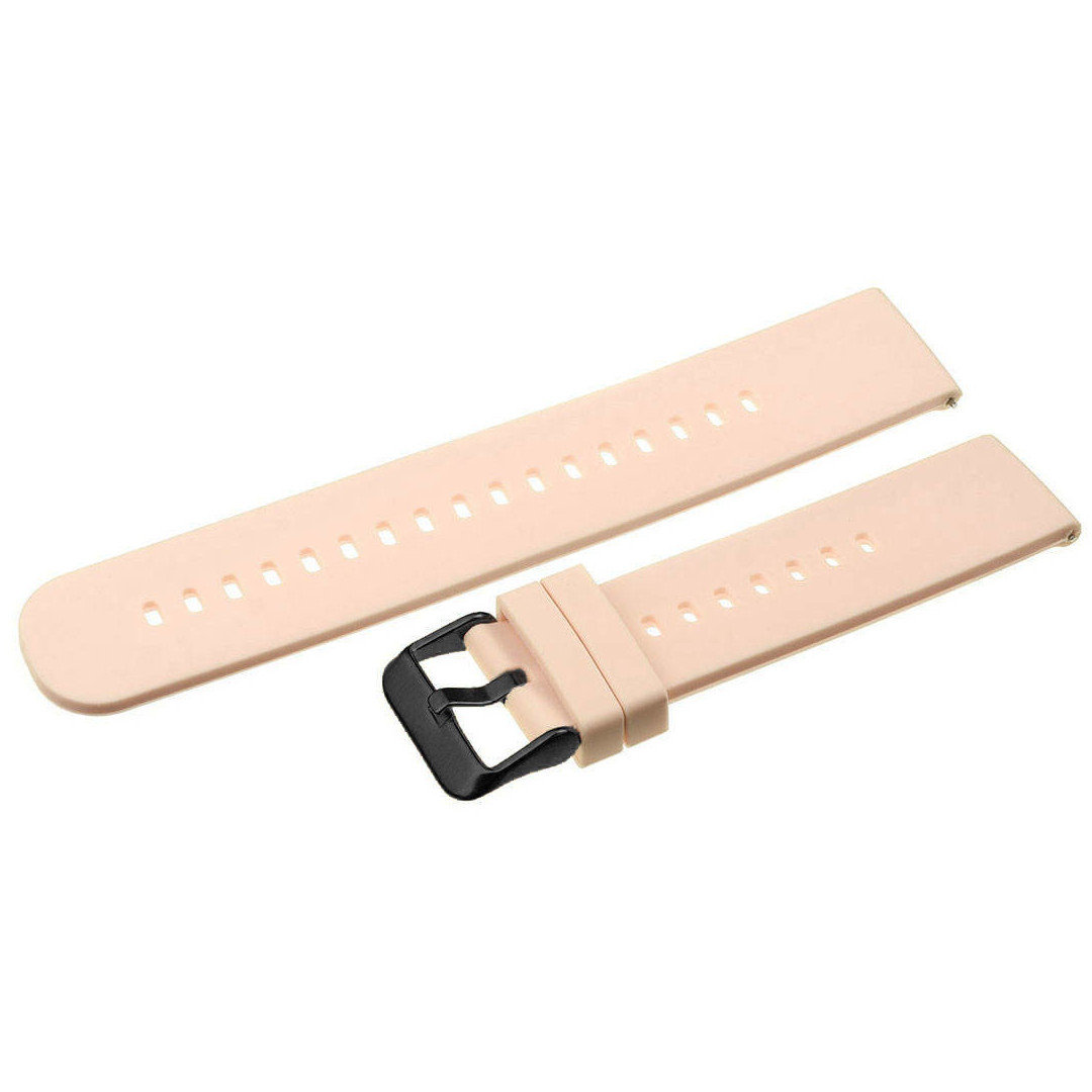 U27 rubber watch strap - light pink/black - 18mm