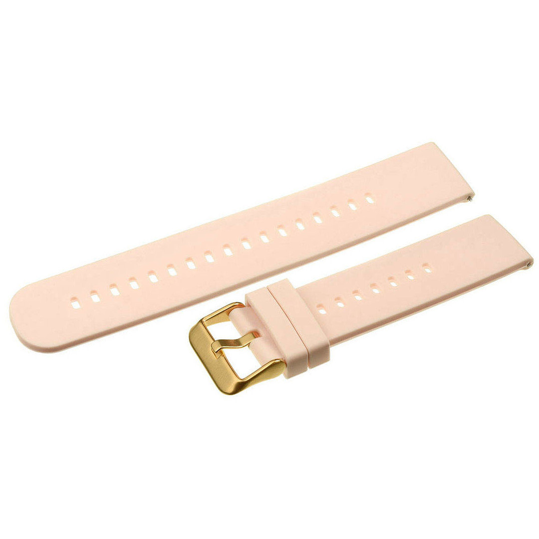 U27 rubber watch strap - light pink/gold - 20mm