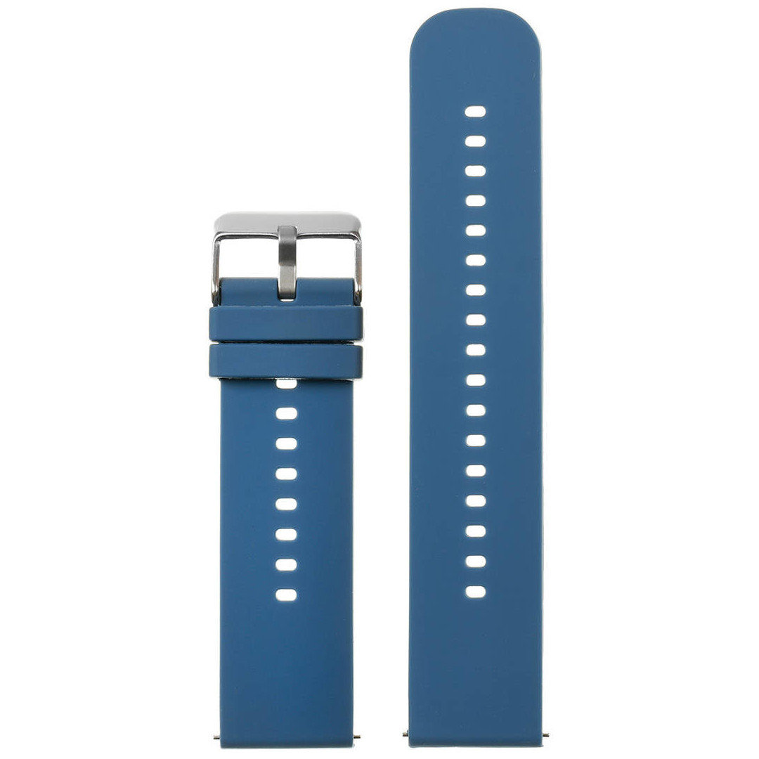 U27 rubber watch strap - navy blue/silver - 18mm