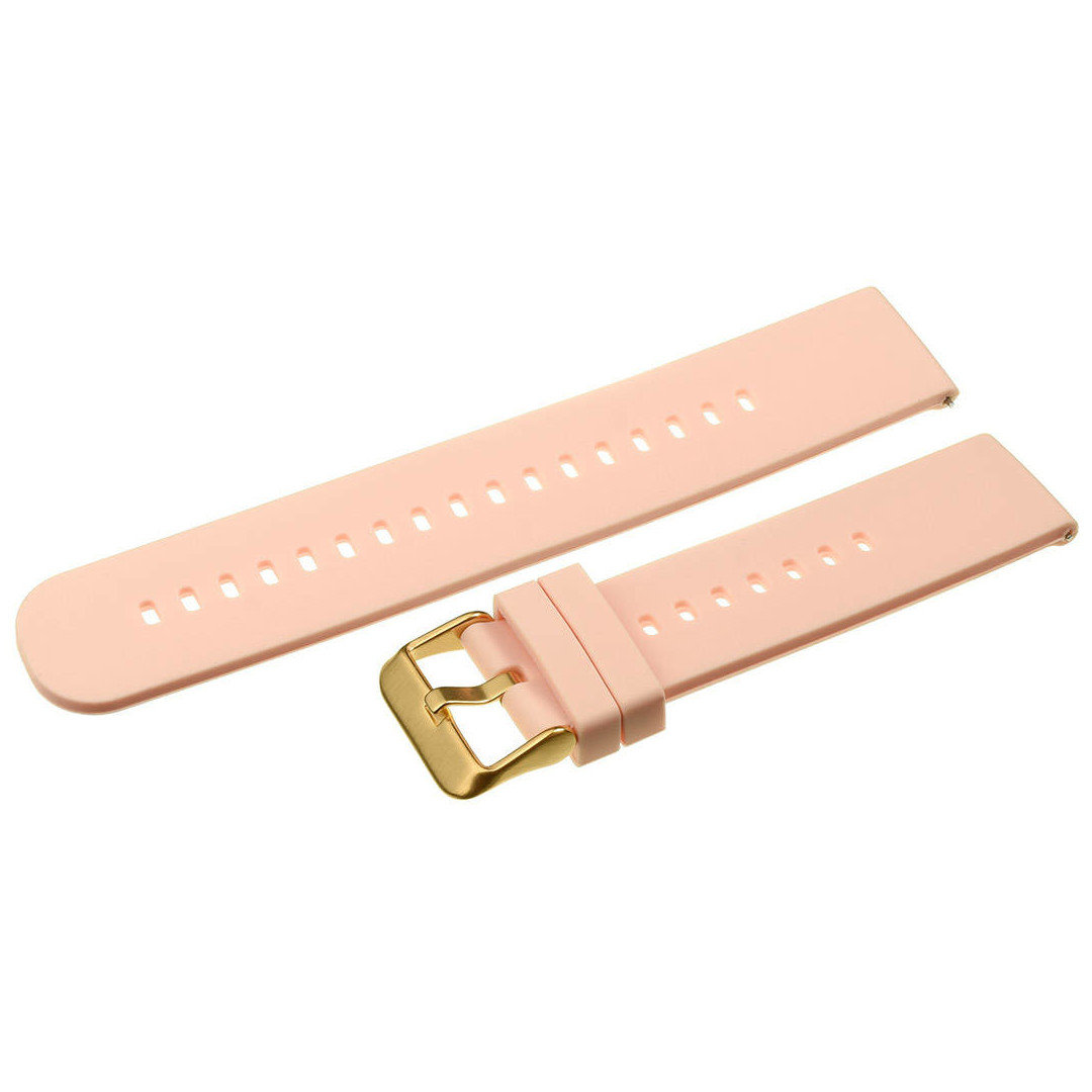 U27 rubber watch strap - pink/gold - 18mm