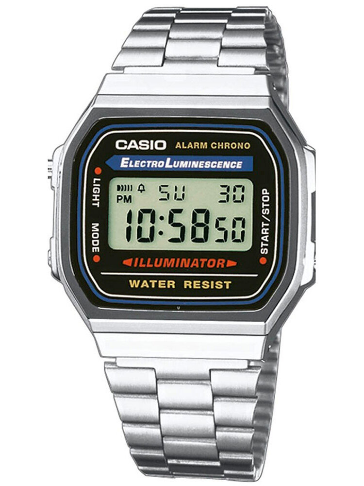 UNISEX CASIO A168WA-1A WATCH - VINTAGE + BOX