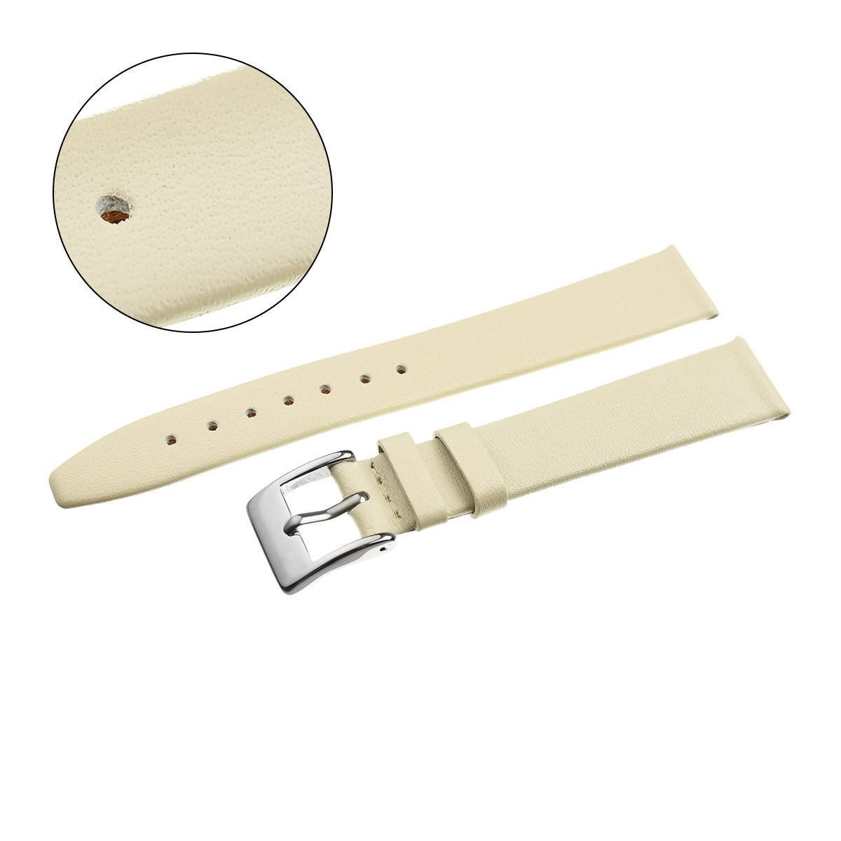 W104 leather watch strap - beige - 18mm