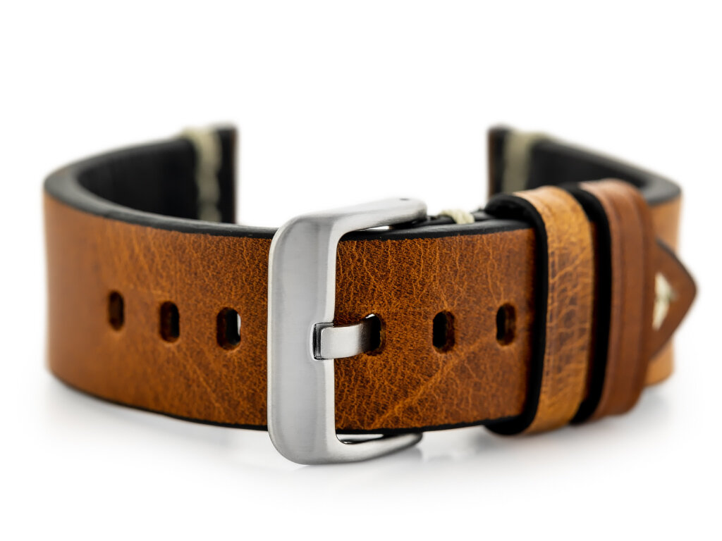 W32 leather watch strap - light brown - 22mm