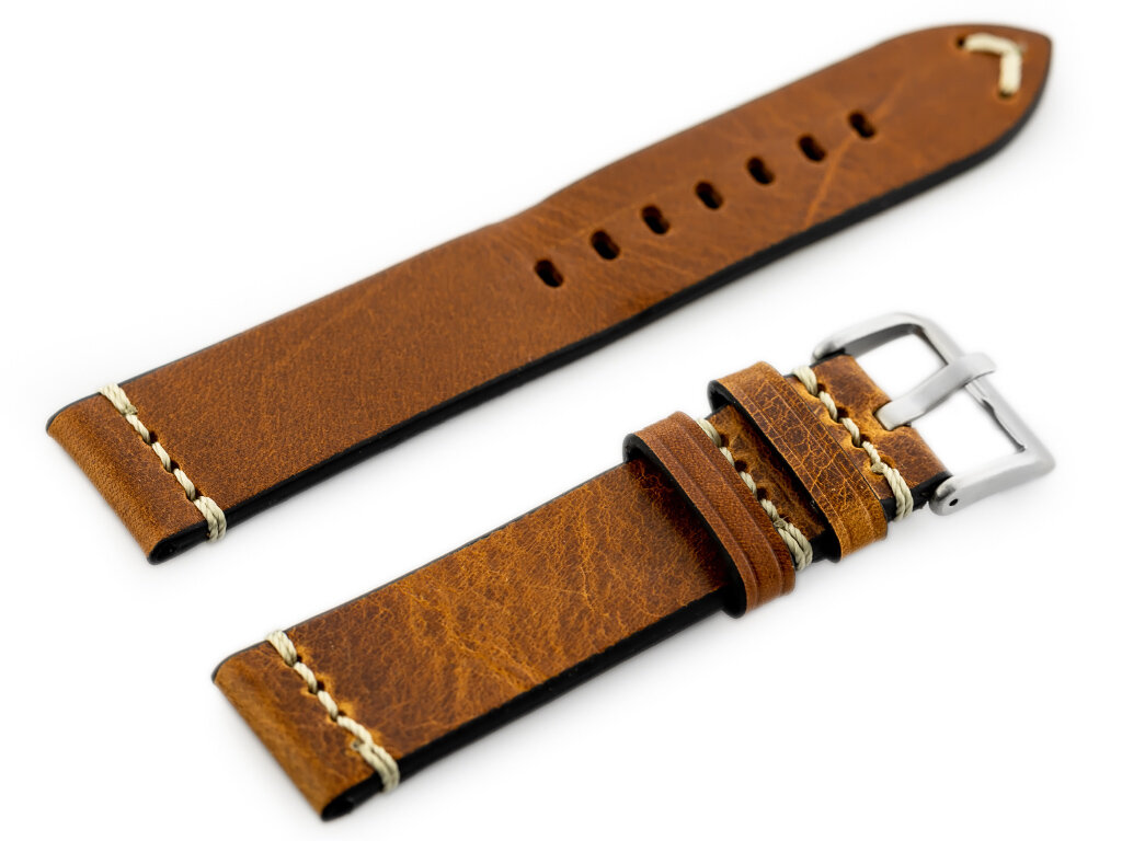 W32 leather watch strap - light brown - 22mm