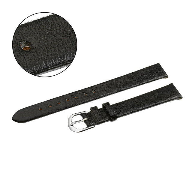 W36L leather watch strap - black - 18mm