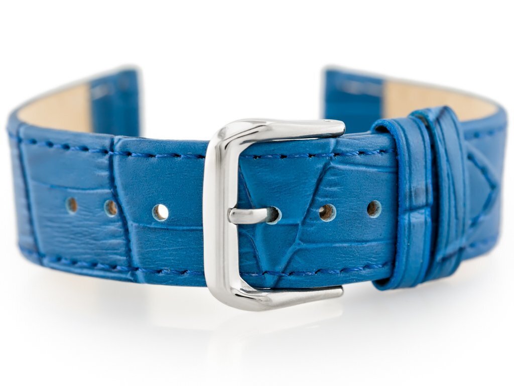 W41 leather watch strap - blue - 18mm