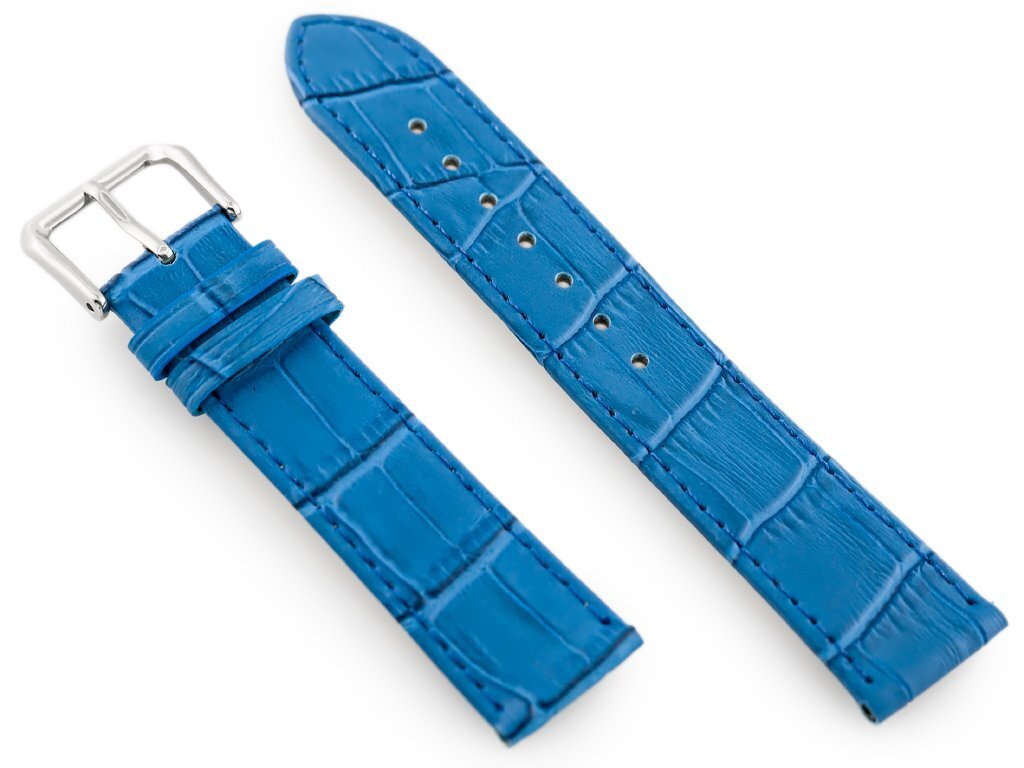 W41 leather watch strap - blue - 22mm