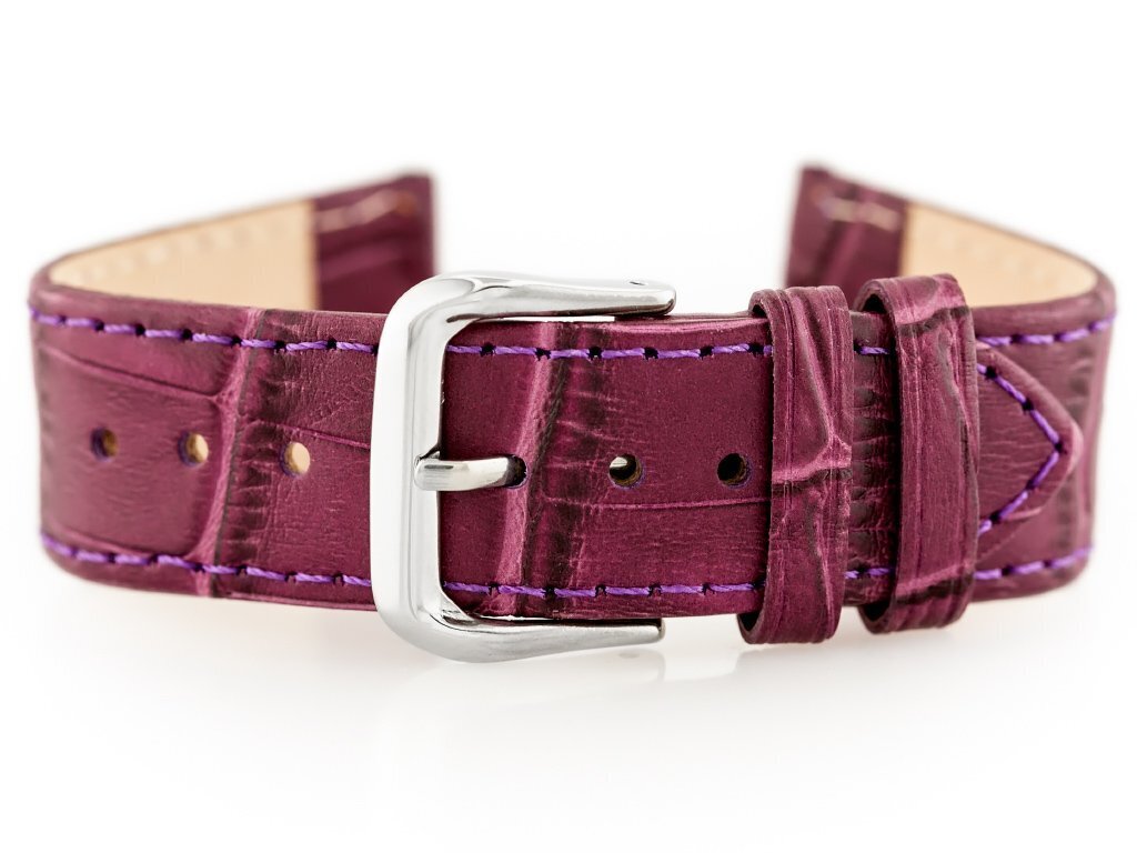 W41 leather watch strap - purple - 20mm