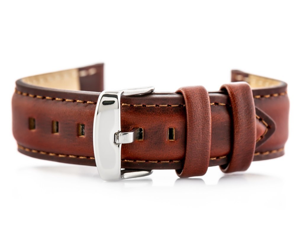 W46 leather watch strap - dark brown - 12mm