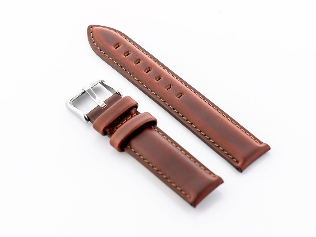 W46 leather watch strap - dark brown - 12mm