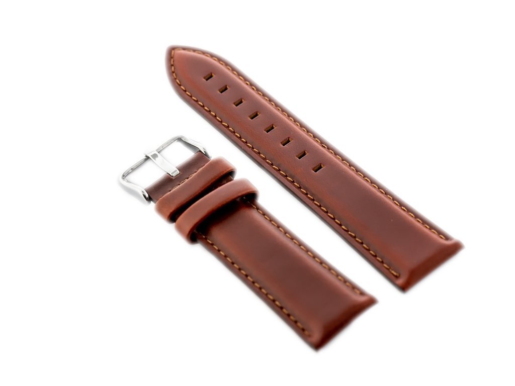 W46 leather watch strap - dark brown - 22mm