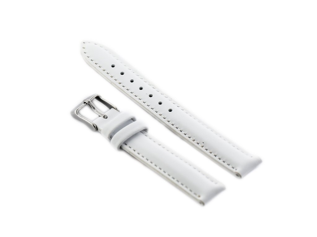 W46 leather watch strap - white - 12mm