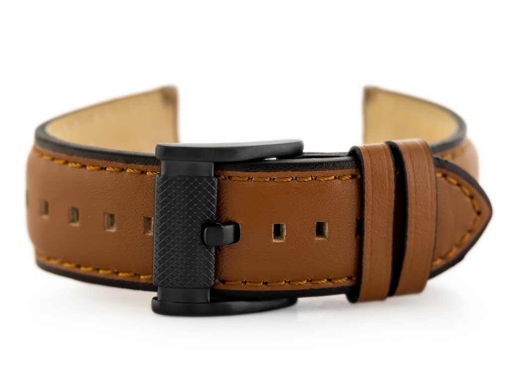 W56 leather watch strap - light brown - 24mm