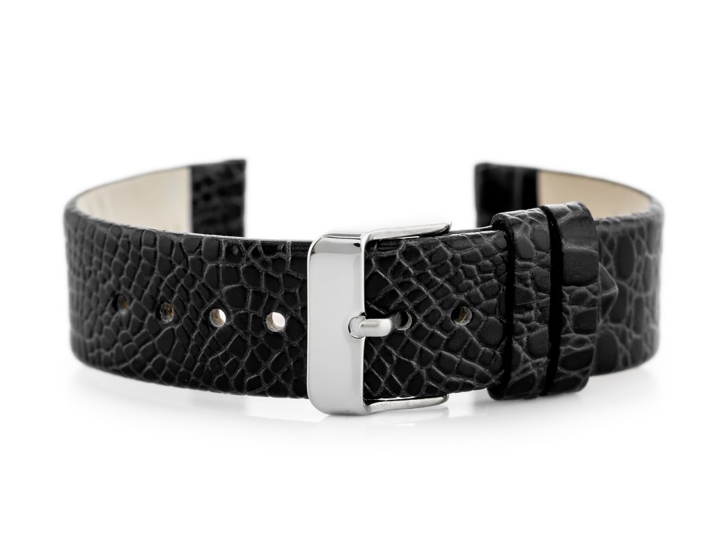 W57 leather watch strap - black - 20mm