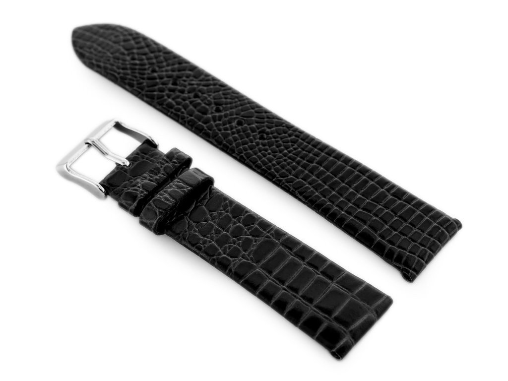 W57 leather watch strap - black - 22mm