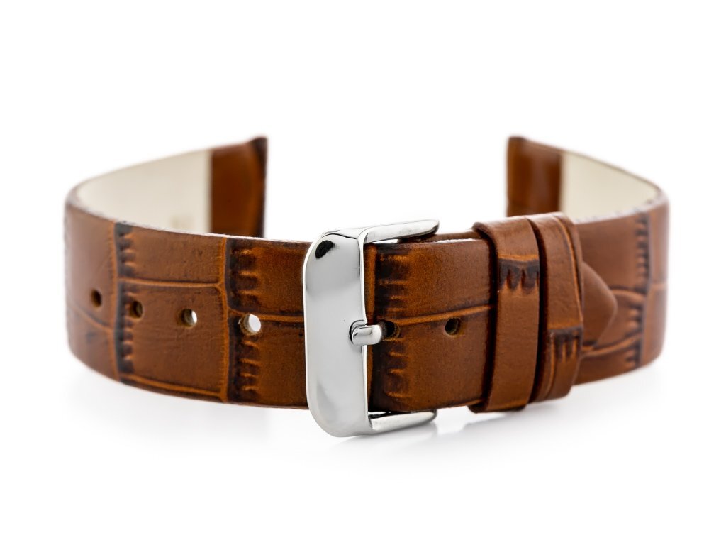 W57 leather watch strap - dark brown - 20mm