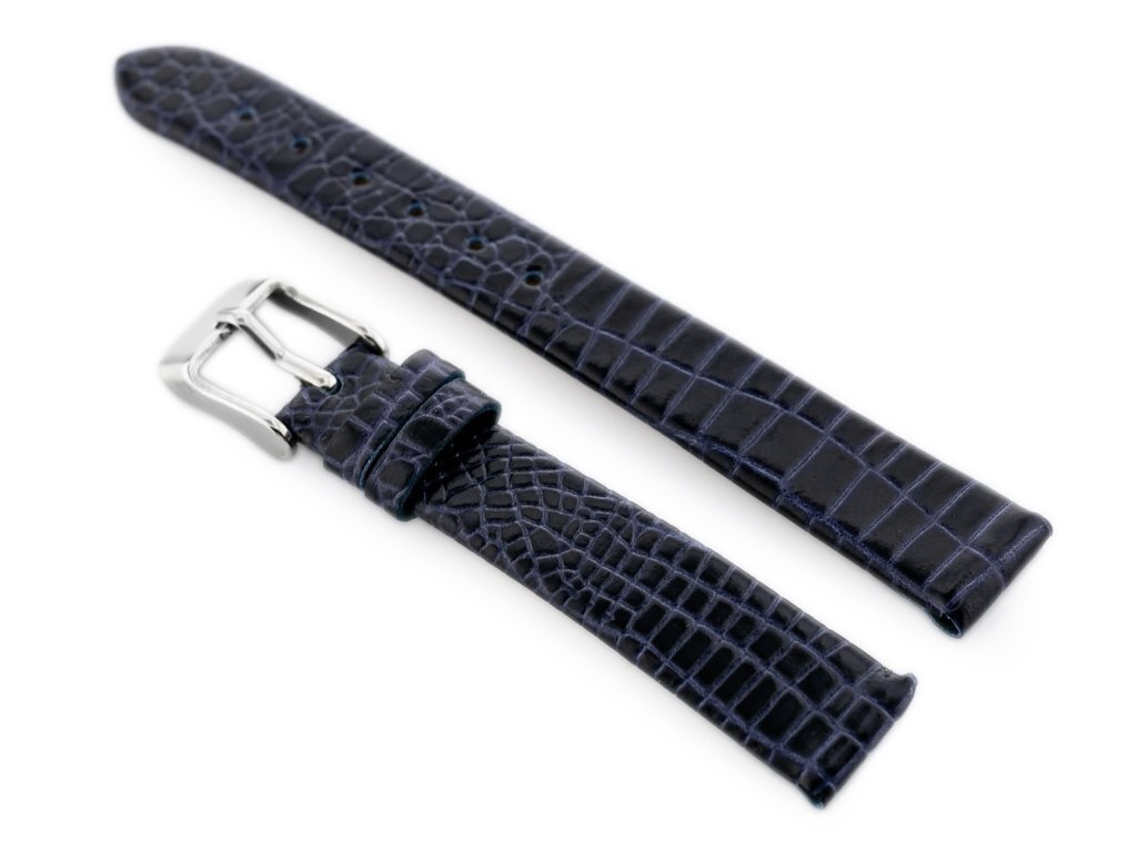 W57 leather watch strap - navy blue - 16mm