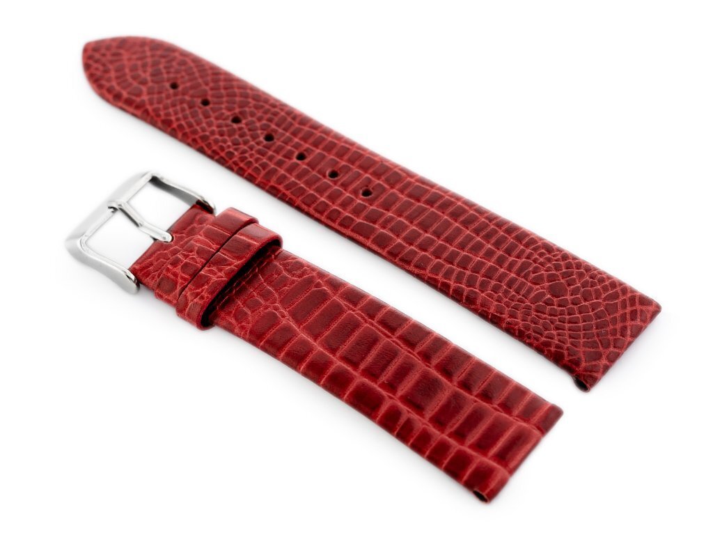 W57 leather watch strap - red - 20mm