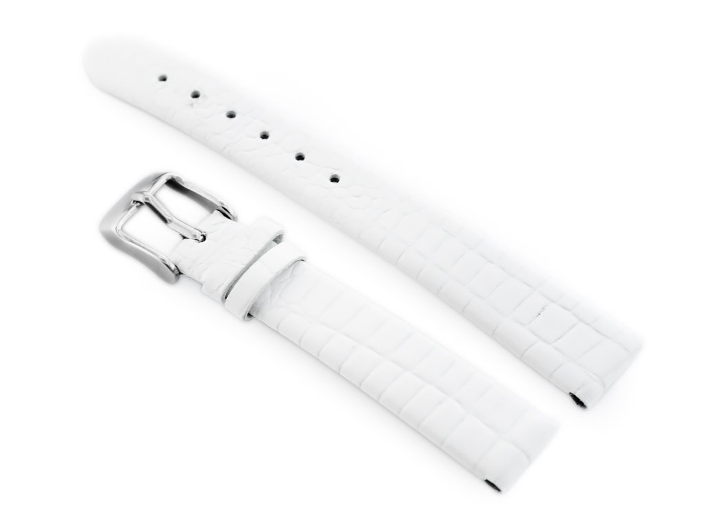 W57 leather watch strap - white - 14mm