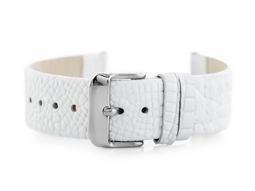 W57 leather watch strap - white - 22mm