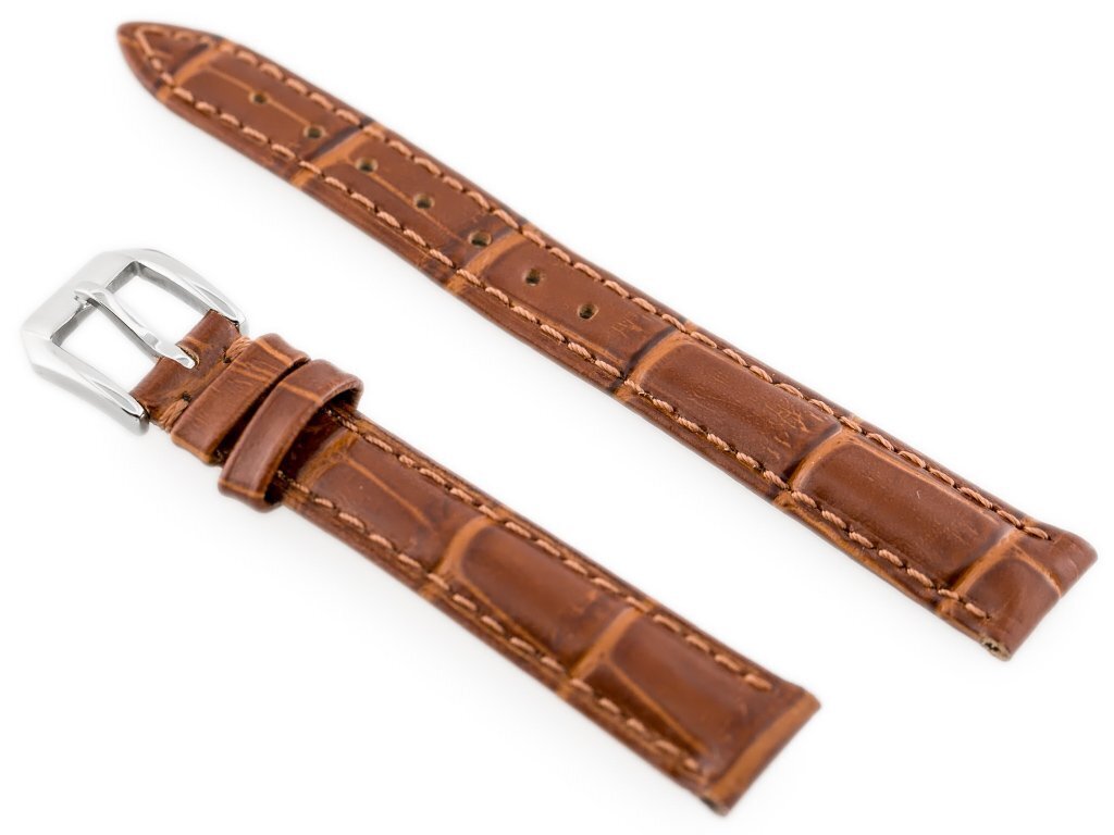 W64 leather watch strap - brown - 12mm