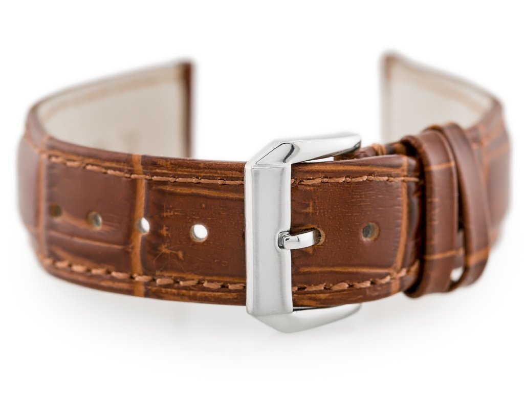 W64 leather watch strap - brown - 22mm