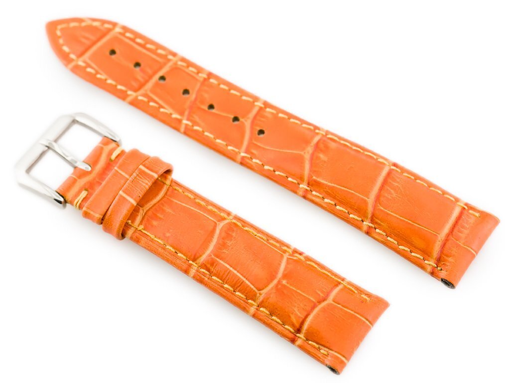 W64 leather watch strap - orange 18mm