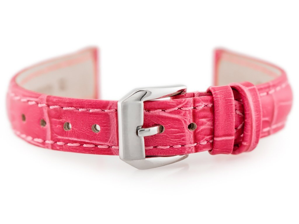 W64 leather watch strap - pink - 12mm