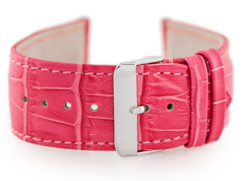 W64 leather watch strap - pink - 26mm