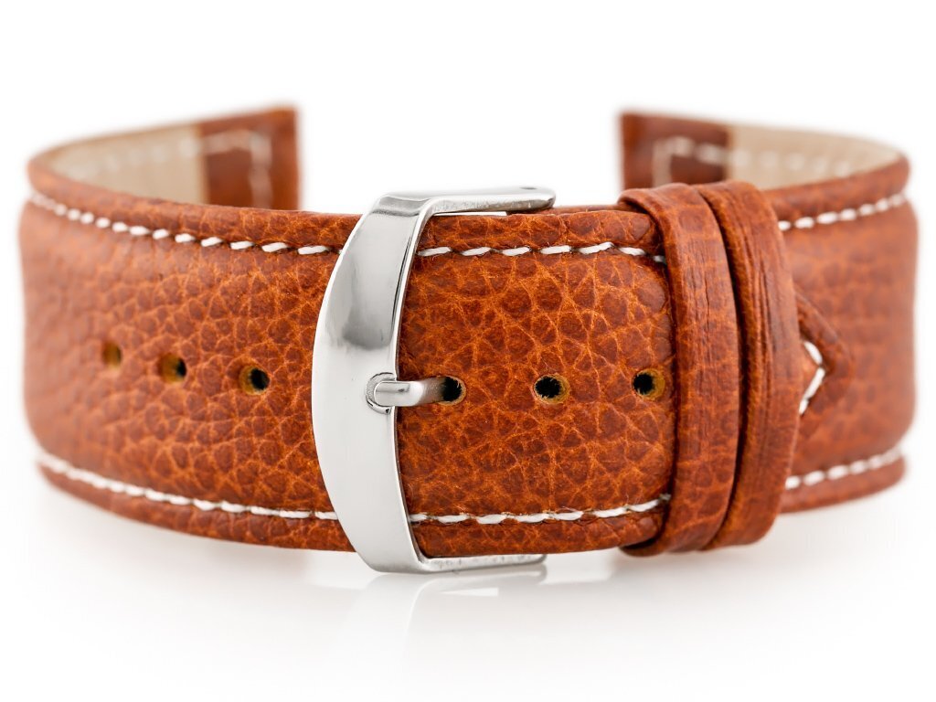 W71 leather watch strap - brown - 24mm