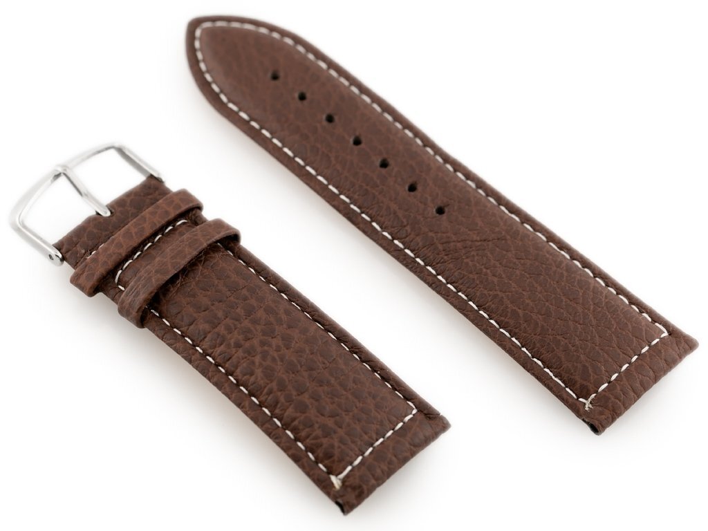 W71 leather watch strap - dark brown - 24mm