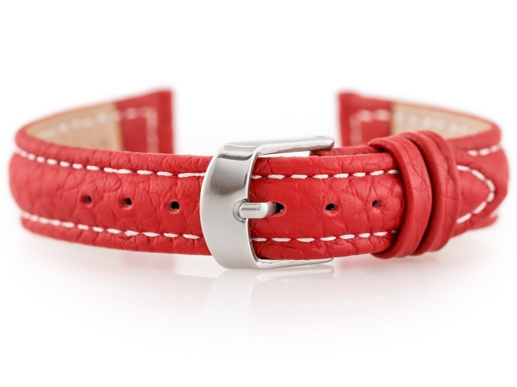 W71 leather watch strap - red - 12mm